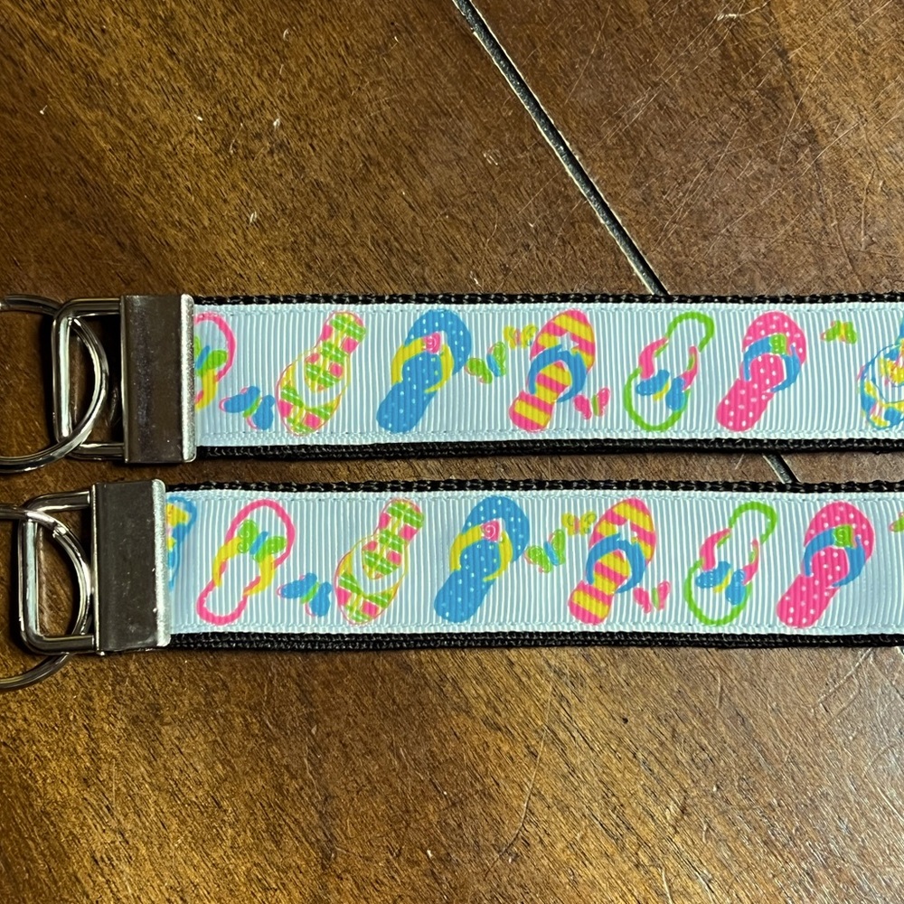 Handcrafted keychain in Flip Flops, new without tags.